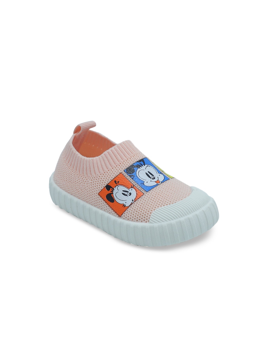 

FEETWELL SHOES Unisex Kids Pink Woven Design Slip-On Sneakers