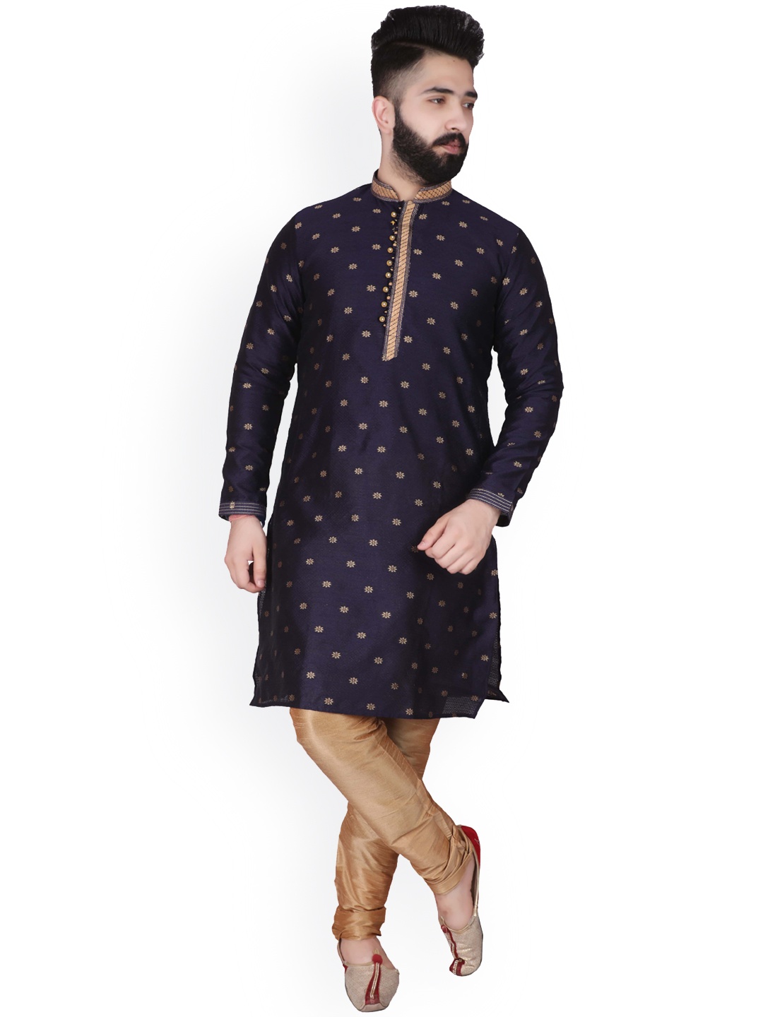 

Pro-Ethic STYLE DEVELOPER Men Navy Blue Kurta with Churidar