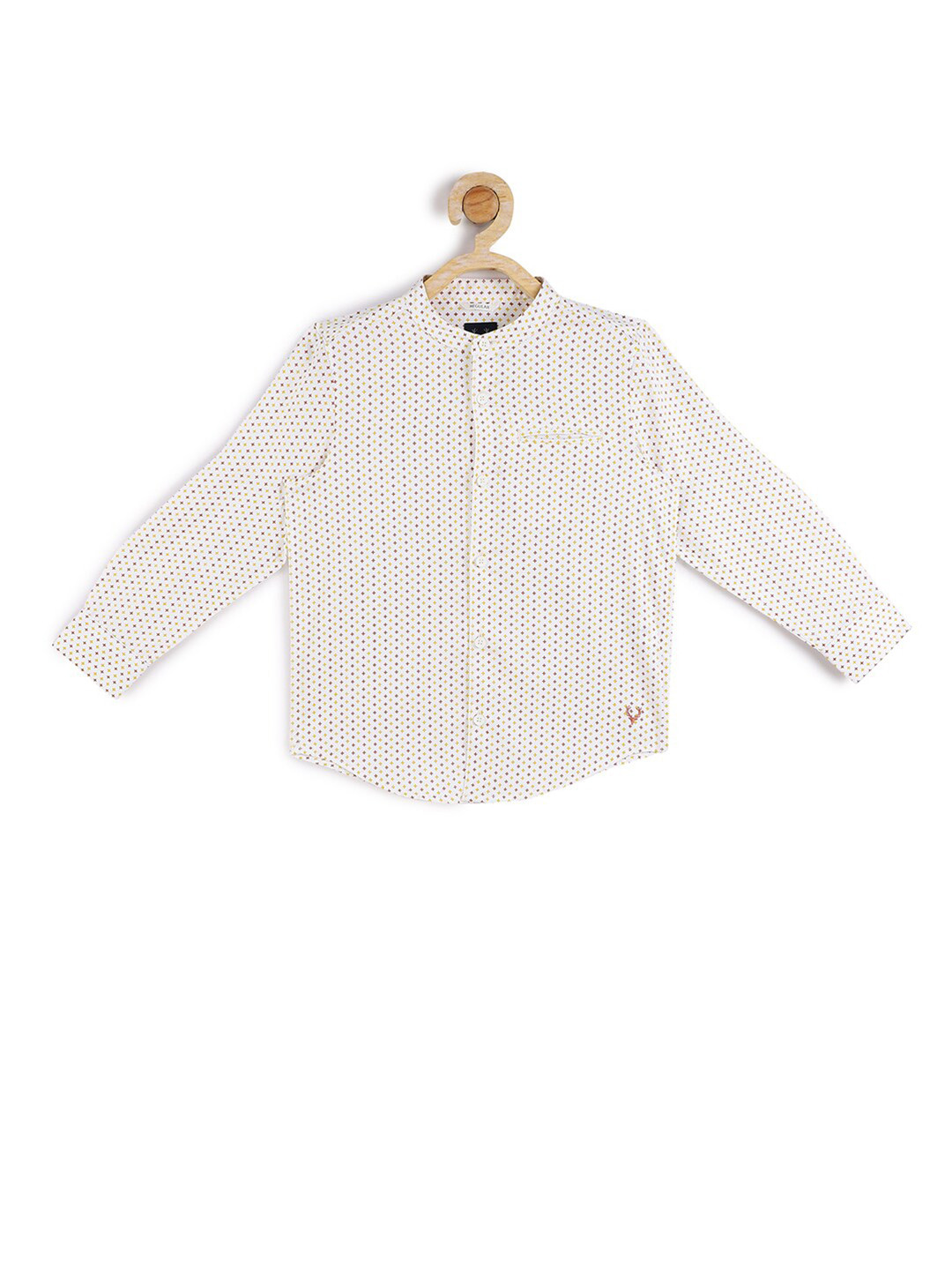 

Allen Solly Junior Boys Cream-Coloured Printed Casual Cotton Shirt
