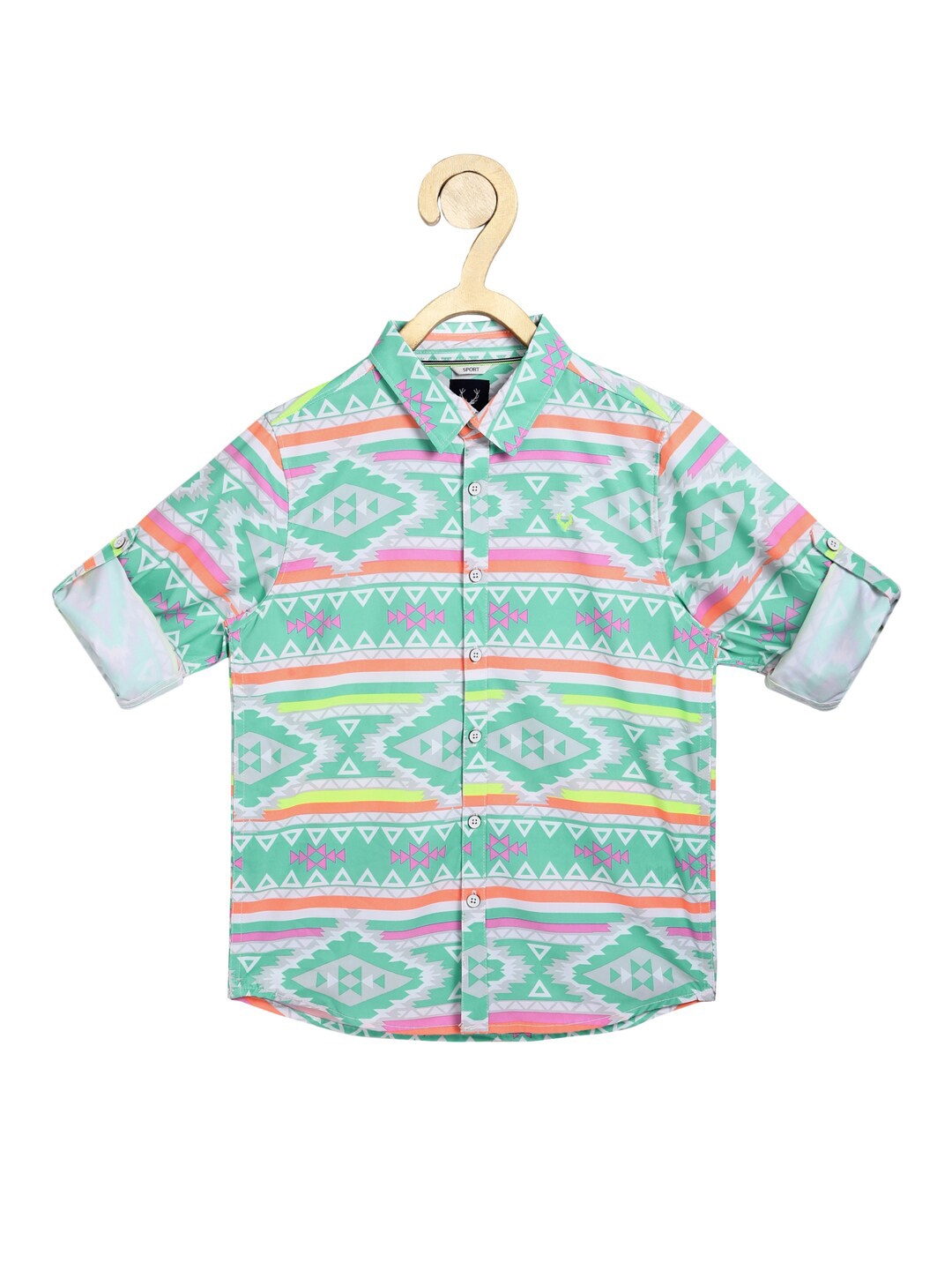 

Allen Solly Junior Boys Multicoloured Slim Fit Printed Casual Shirt, Multi