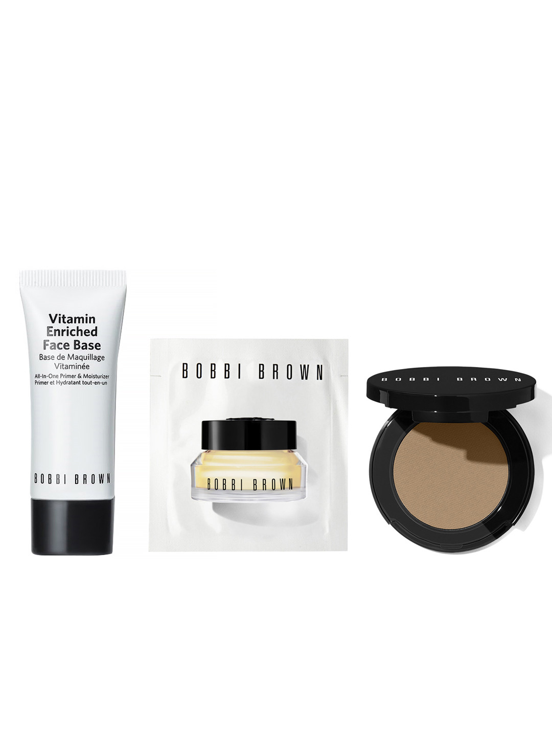 

Bobbi Brown Set of Mini Bronzing Powder-Vitamin Face Base & Eye Base, White