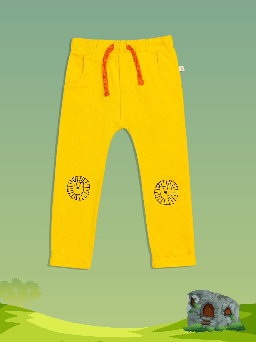 

H By Hamleys Boys Yellow Solid Pure Cotton Regular Fit Joggers