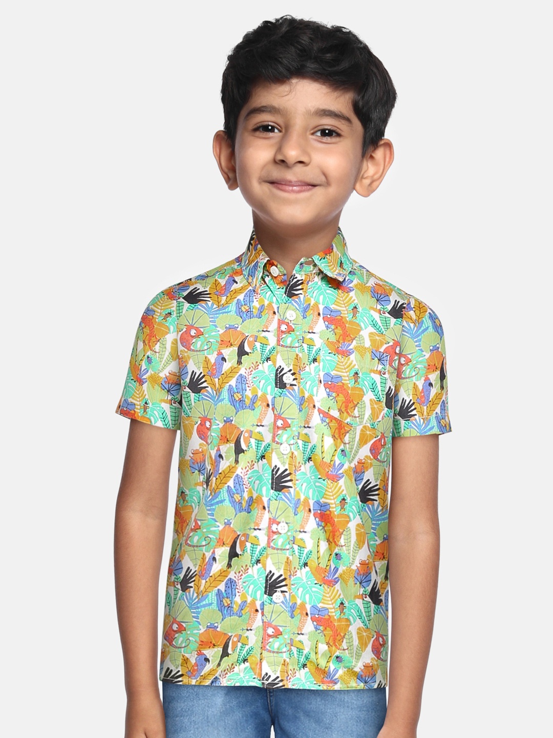 

H By Hamleys Boys Multicoloured Printed Pure Cotton Casual Shirt, Multi