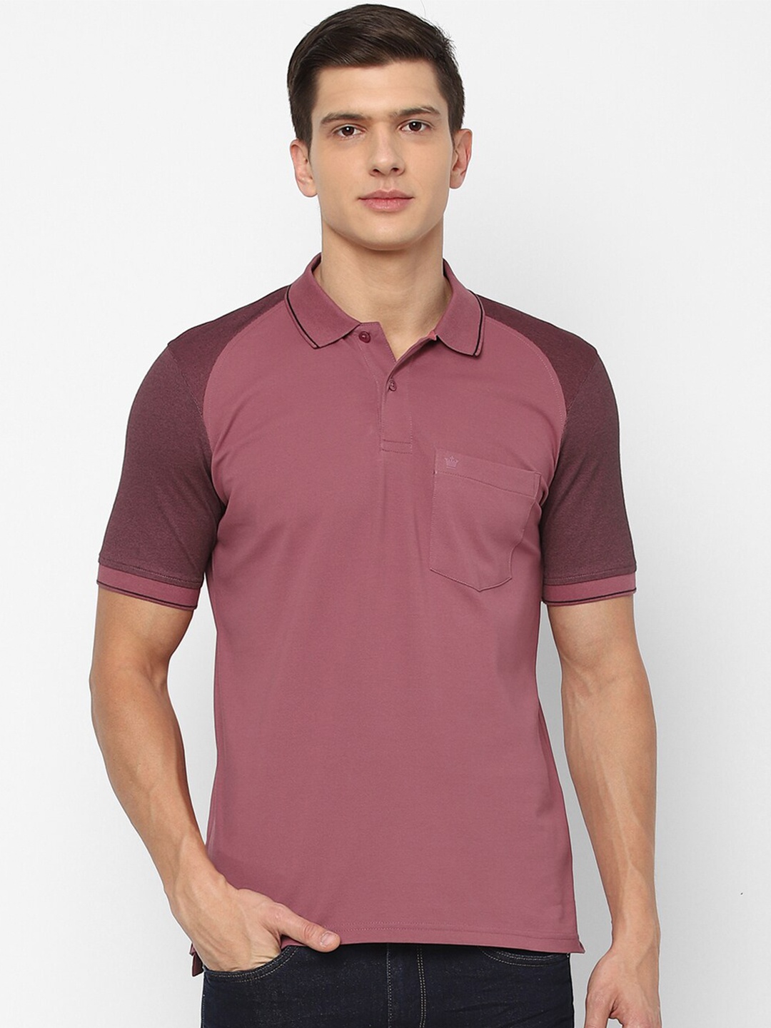 

Louis Philippe Men Purple Polo Collar T-shirt