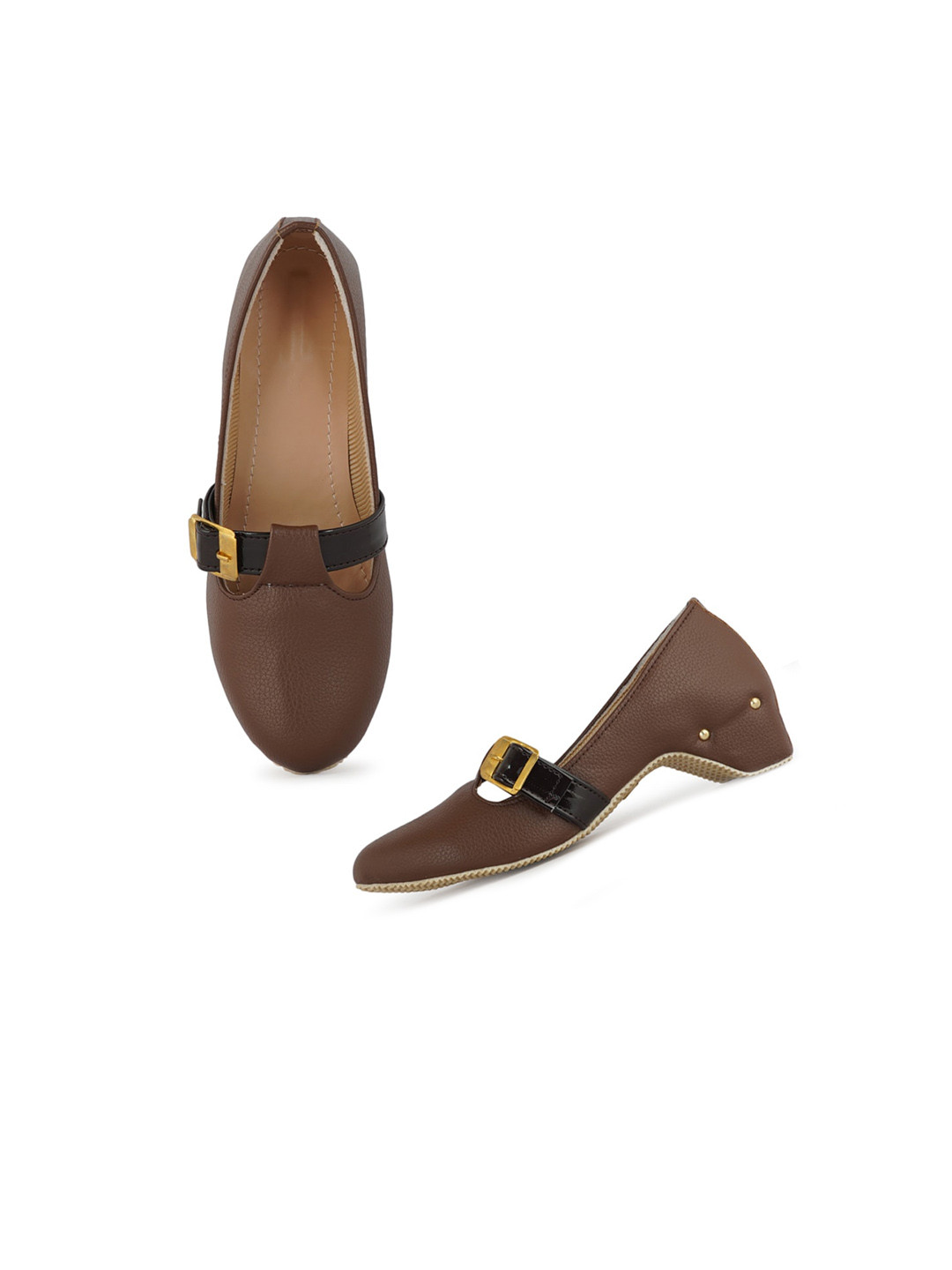 

Walkfree Women Brown Ballerinas with Bows Flats