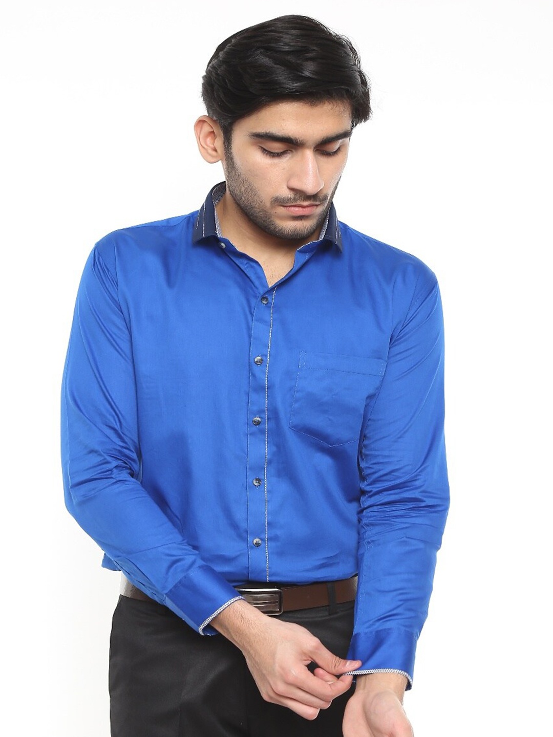 

V-Mart Men Navy Blue Standard Formal Shirt