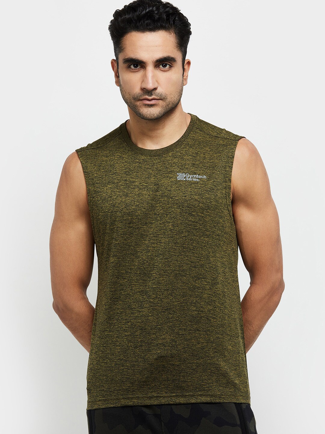 

max Men Green Training or Gym T-shirt