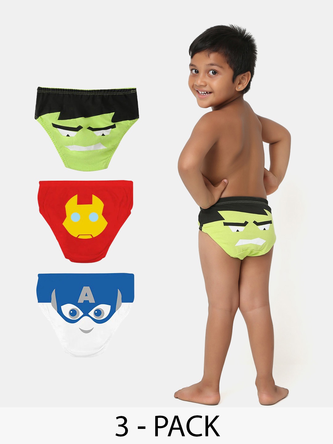 

You Got Plan B Pack of 3 Boys Multi-coloured Marvel-OUS Printed Briefs