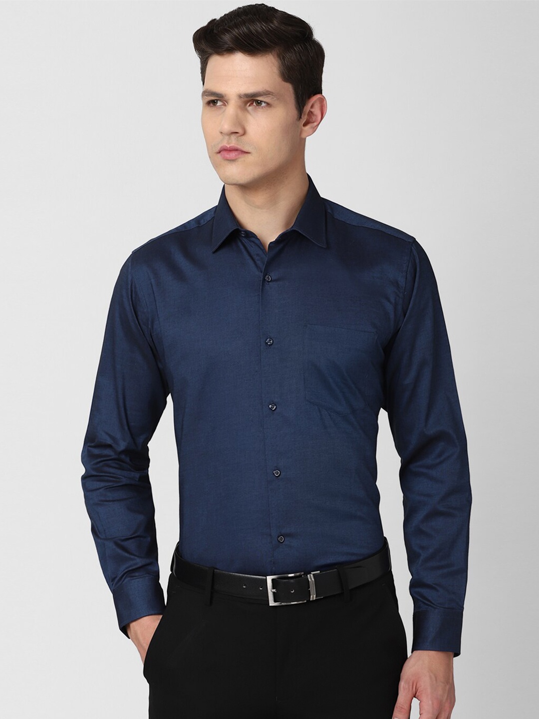 

Van Heusen Men Navy Blue Formal Shirt