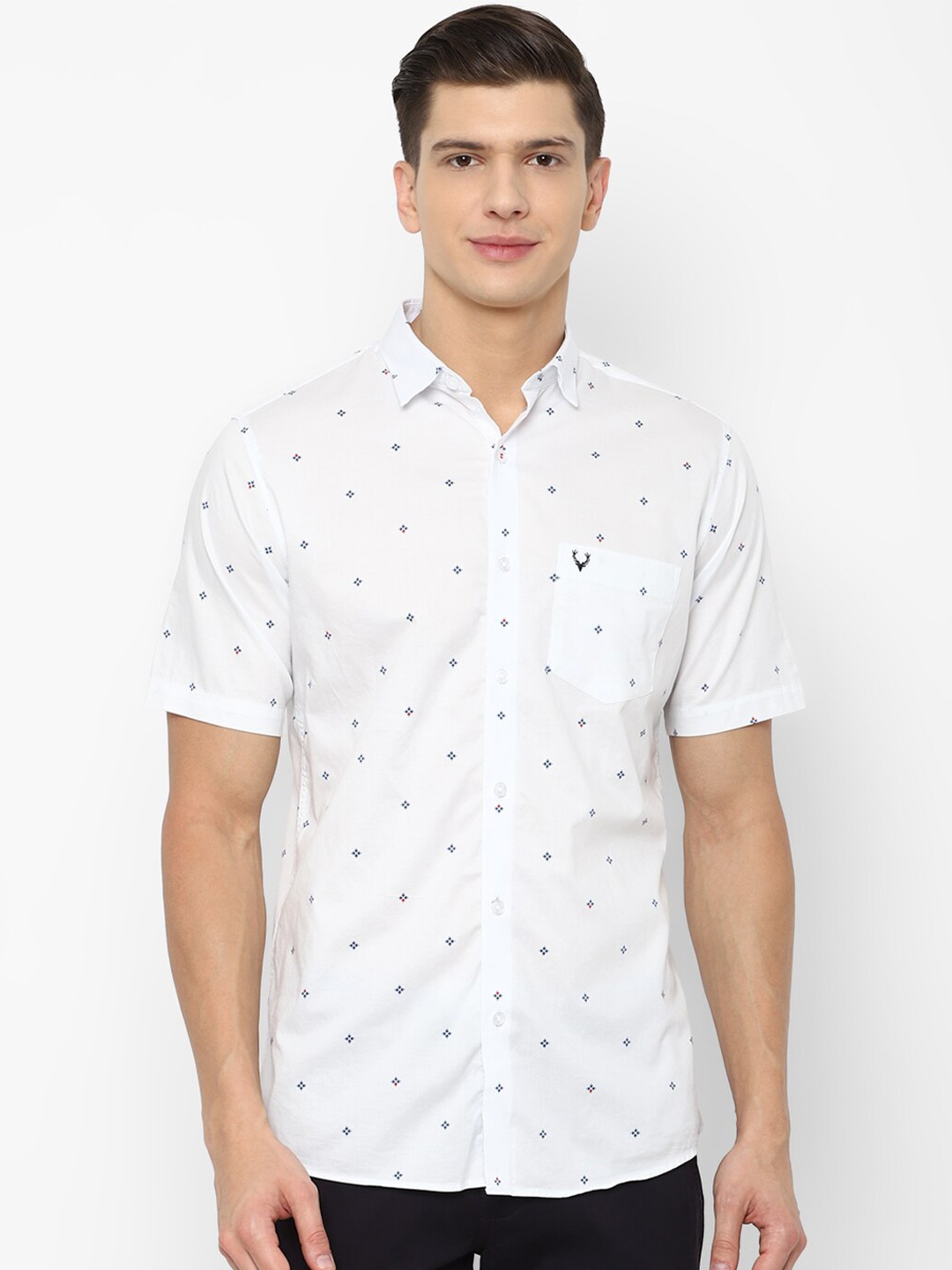 

Allen Solly Men White Slim Fit Printed Casual Shirt