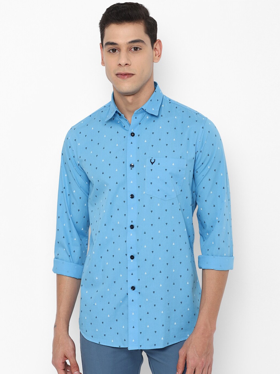 

Allen Solly Men Blue Slim Fit Printed Casual Shirt