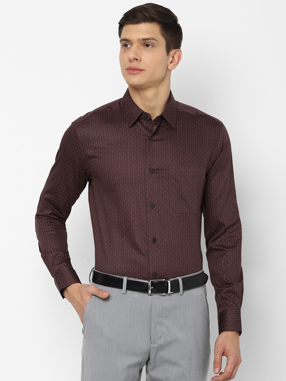 

Louis Philippe Gods & Kings Men Brown Printed Giza Cotton Formal Shirt