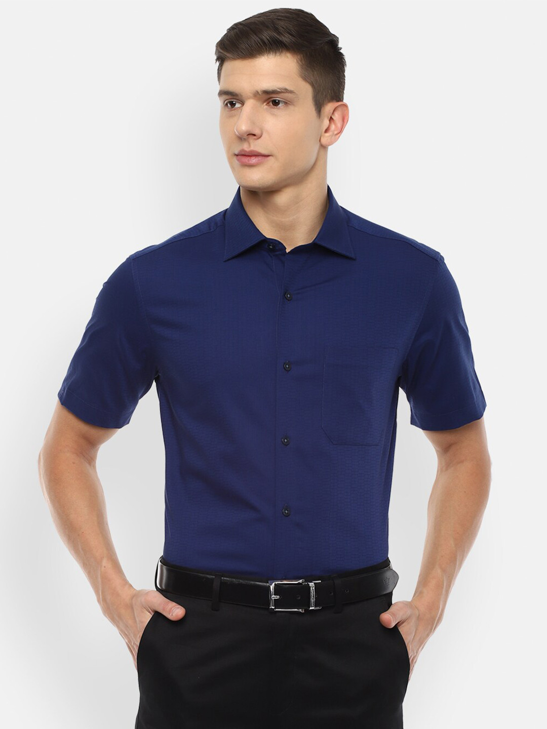 

Louis Philippe Men Blue Formal Shirt