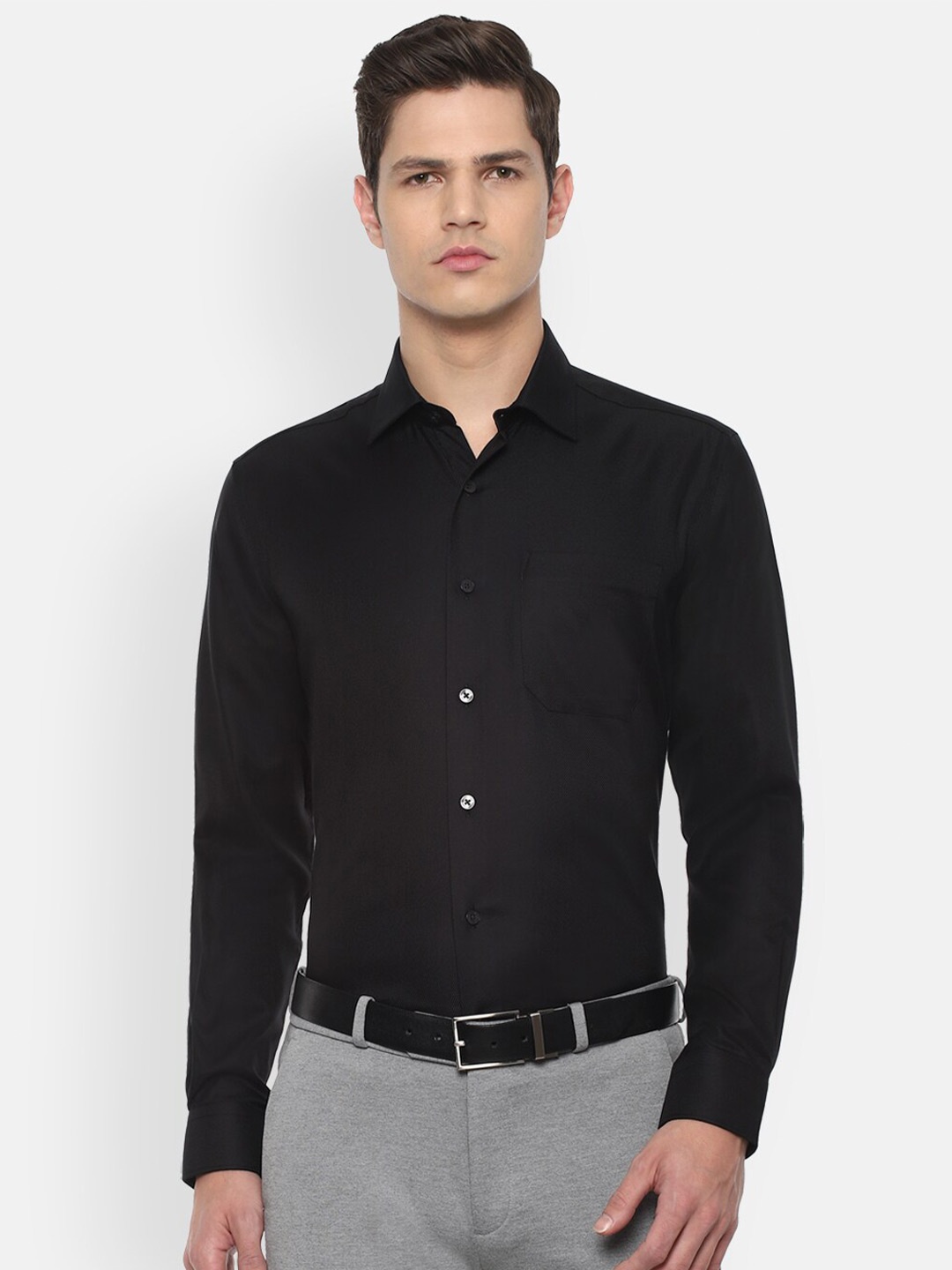 

Louis Philippe Men Black Slim Fit Formal Shirt