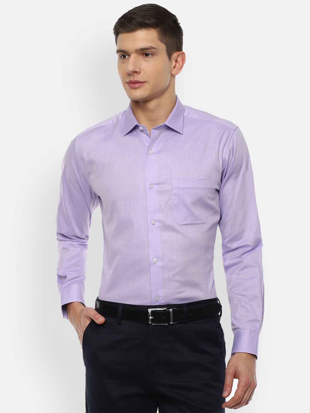 

Louis Philippe Men Purple Slim Fit Pure Cotton Formal Shirt