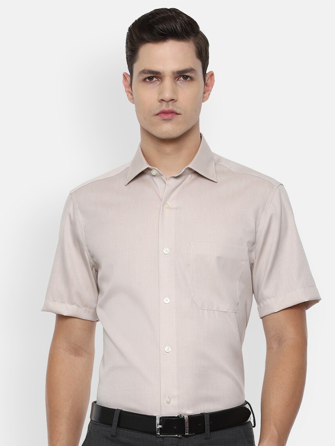 

Louis Philippe Men Beige Formal Shirt