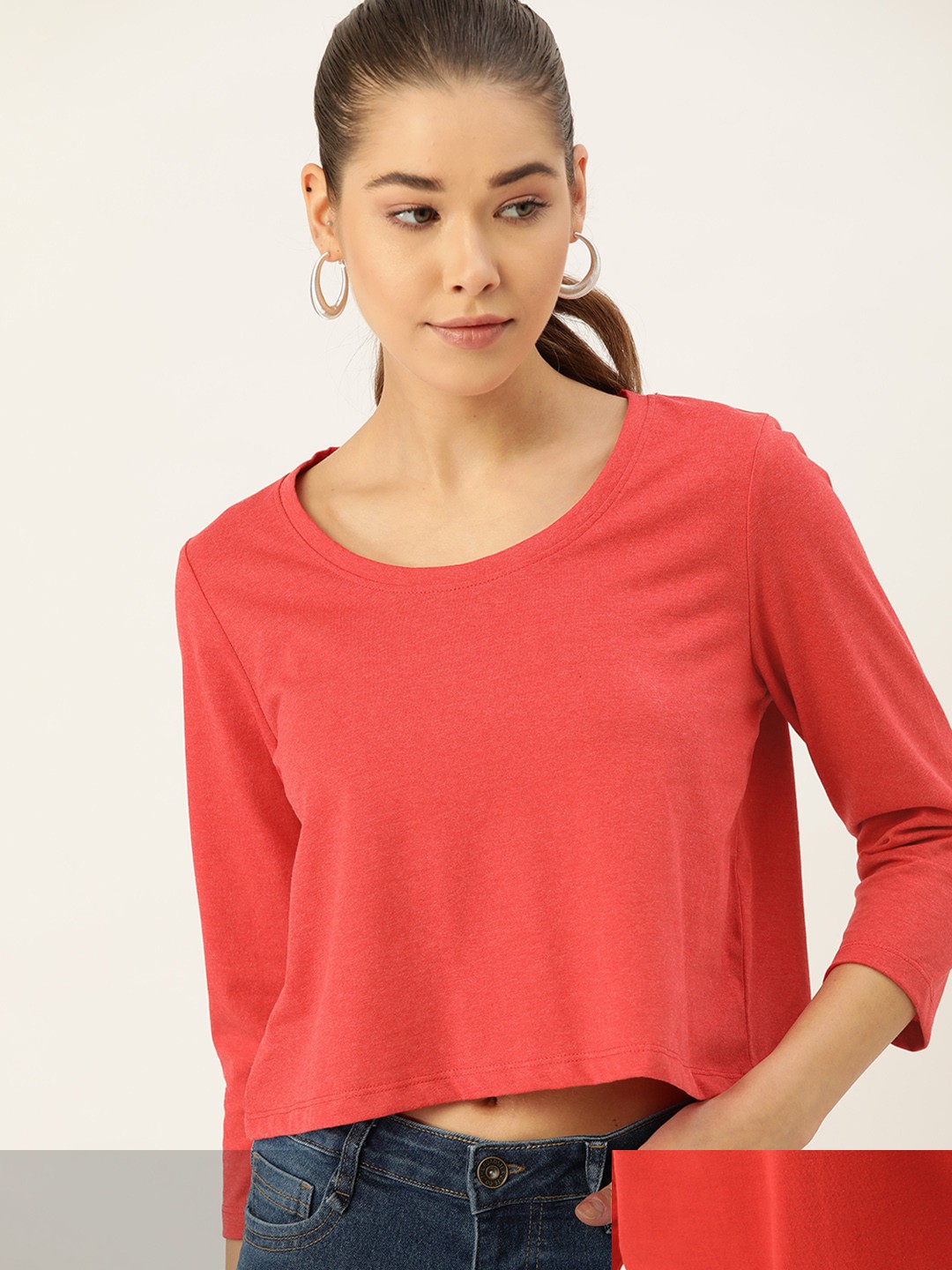 

DressBerry Women Pack of 2 Solid T-shirts, Red