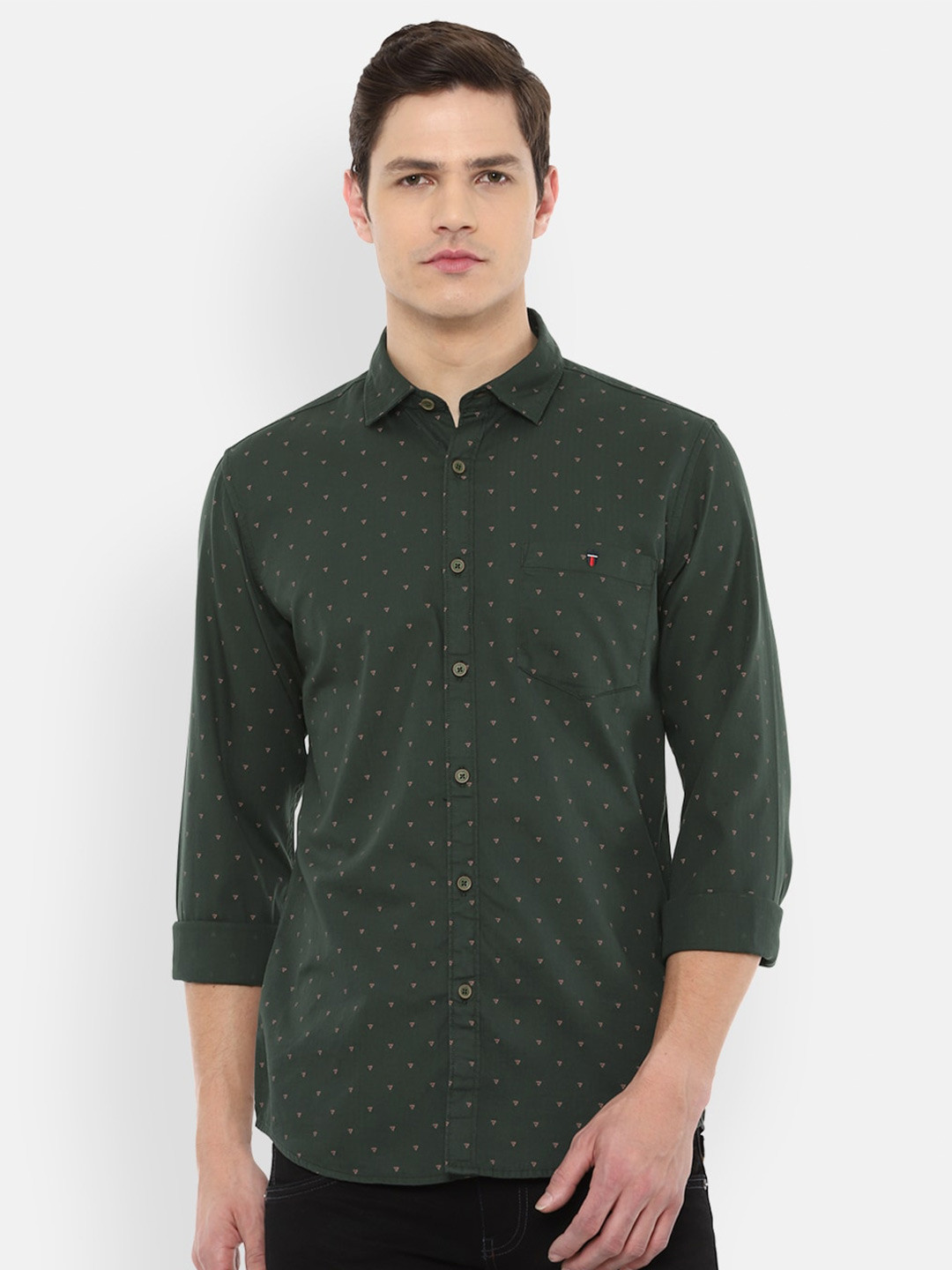 

Louis Philippe Jeans Men Green Slim Fit Printed Casual Shirt