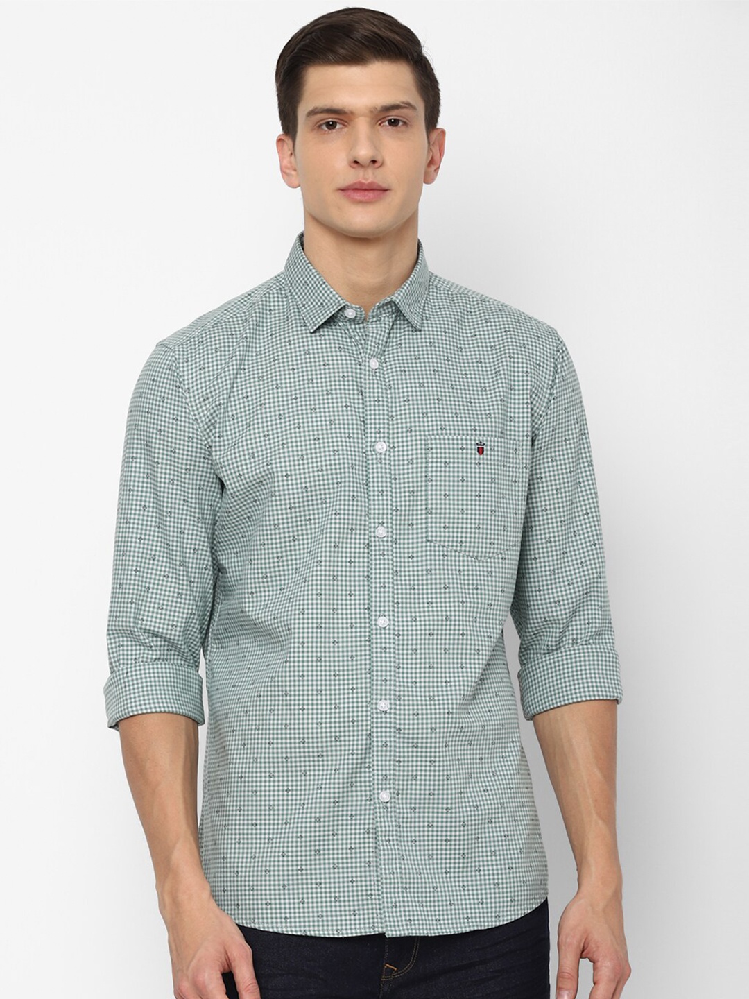 

Louis Philippe Jeans Men Green Slim Fit Printed Casual Shirt