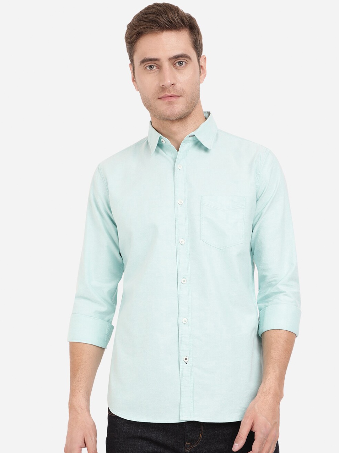 

JADE BLUE Men Blue Slim Fit Cotton Casual Shirt