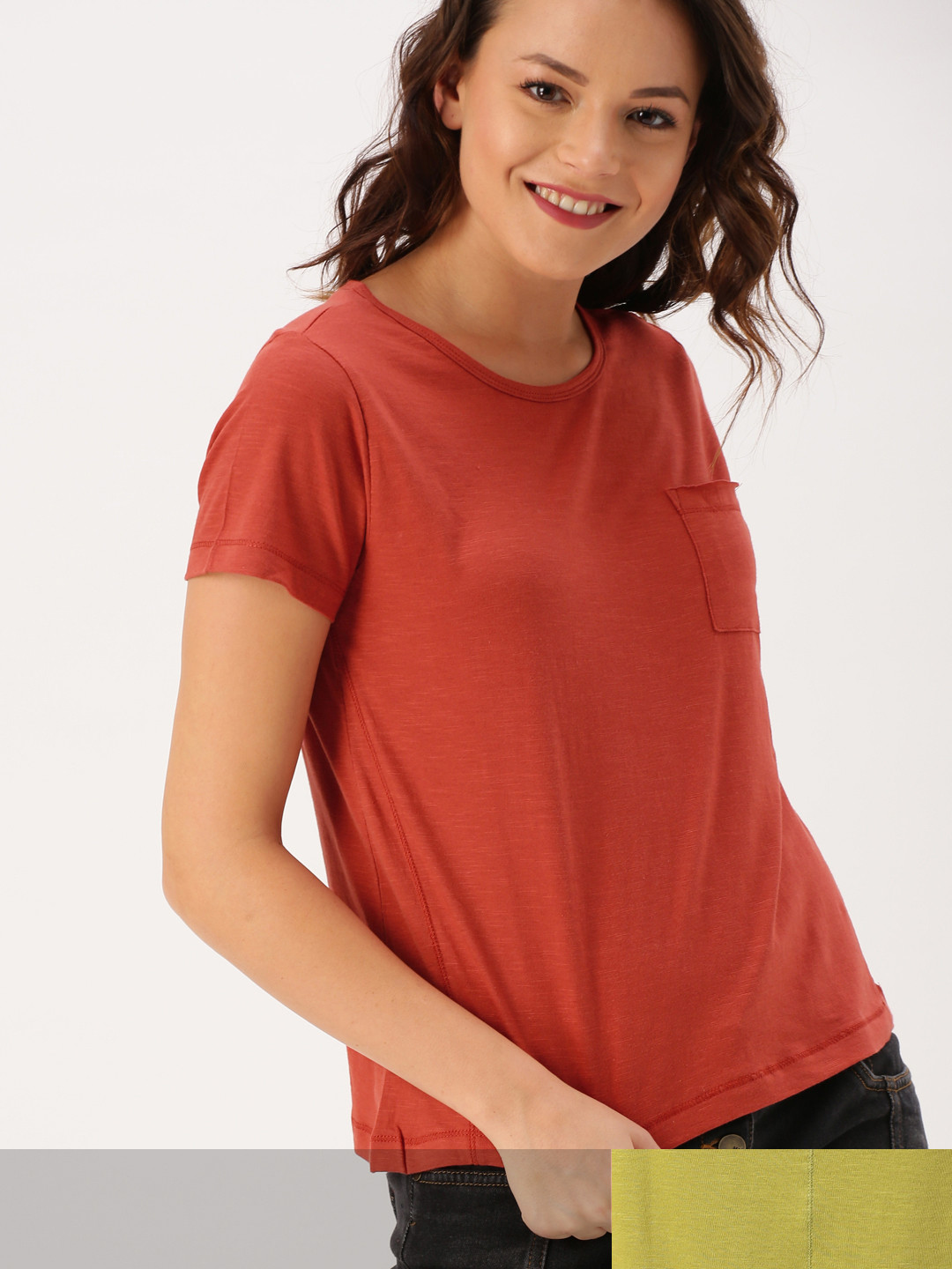 

DressBerry Women Pack of 2 Cotton T-shirts, Rust