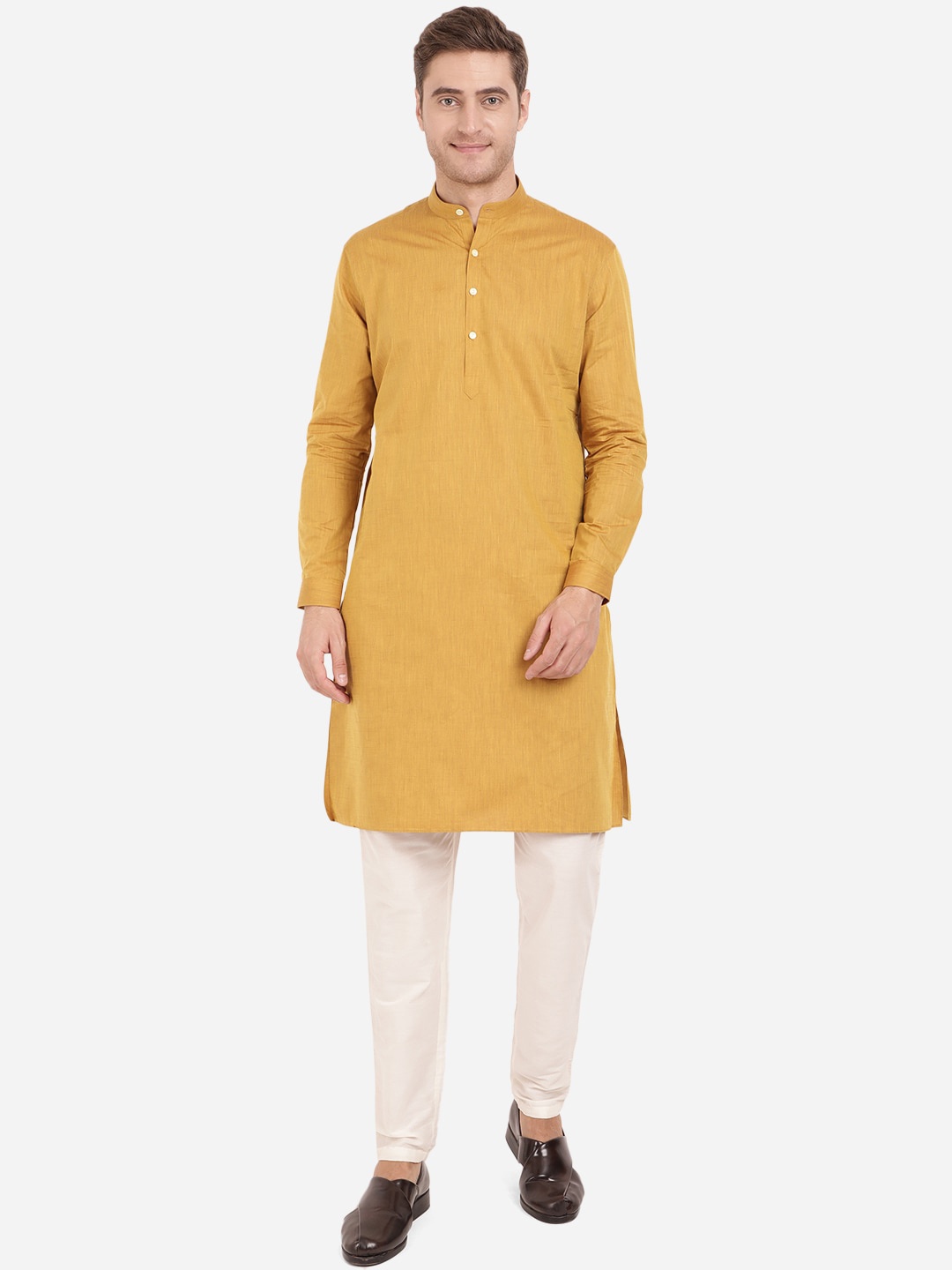 

Modi Kurta Self Design Cotton, Yellow