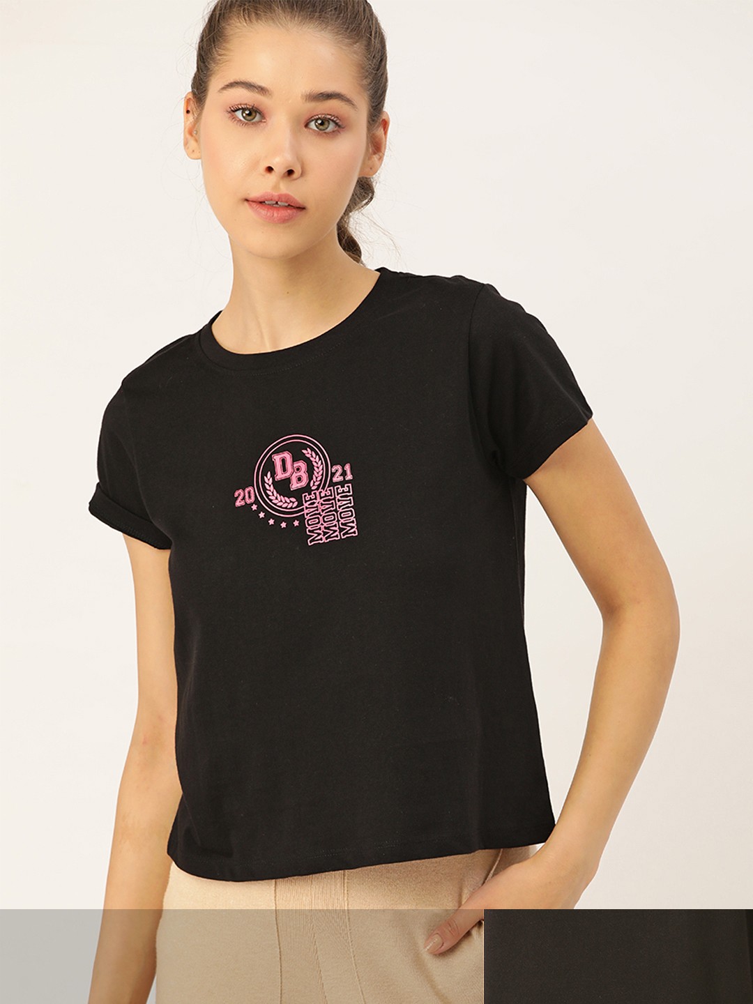 

DressBerry Women Pack of 2 T-shirts, Black
