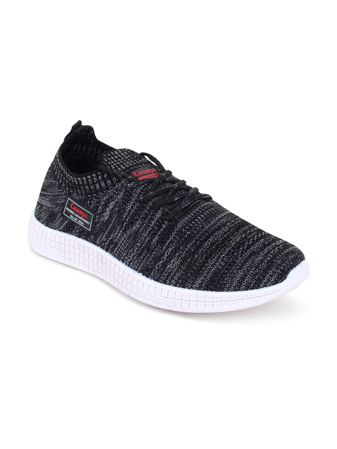 

Champs Men Black Mesh Running Non-Marking Shoes