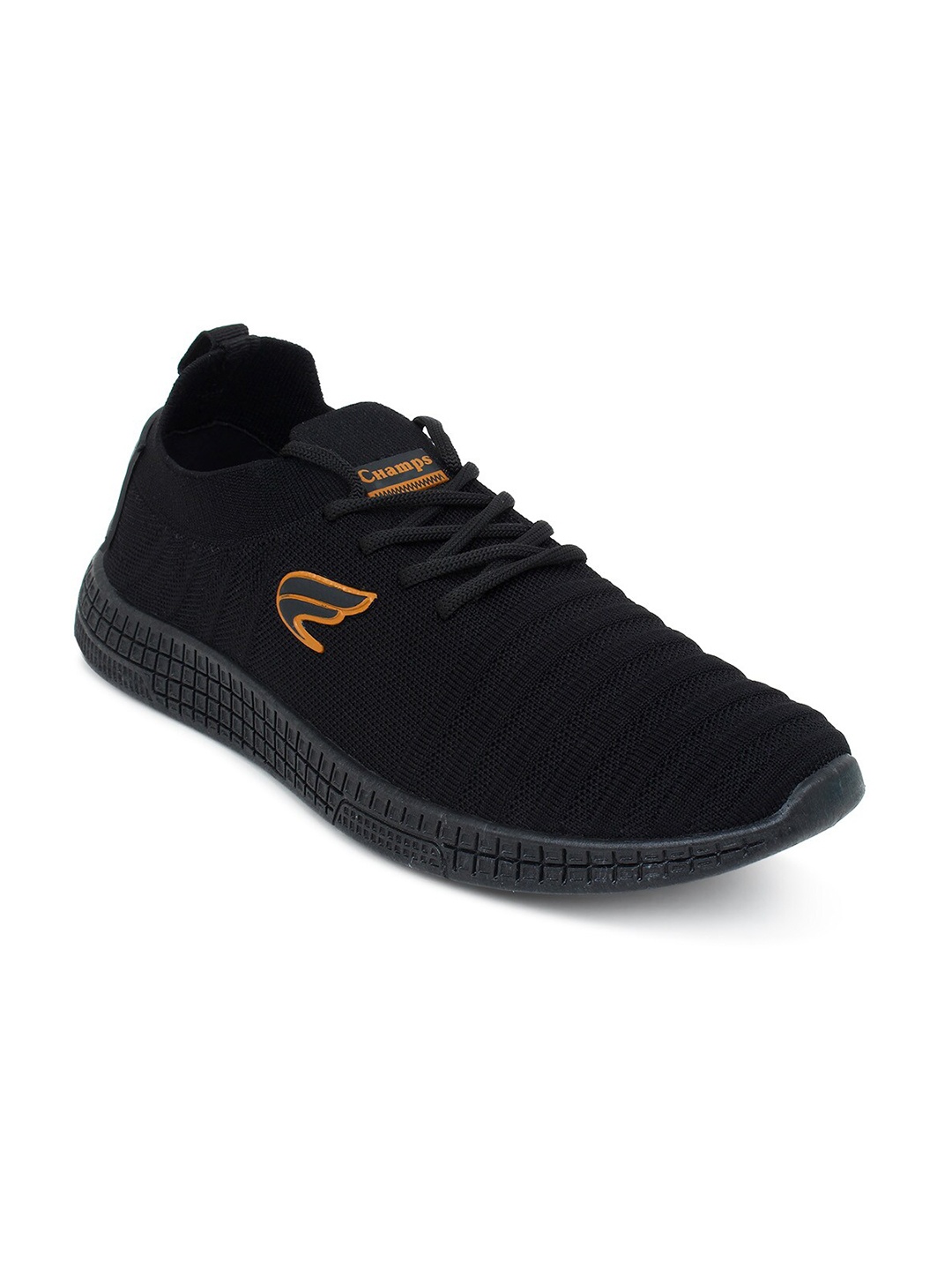 

Champs Men Black Mesh Running Non-Marking Shoes