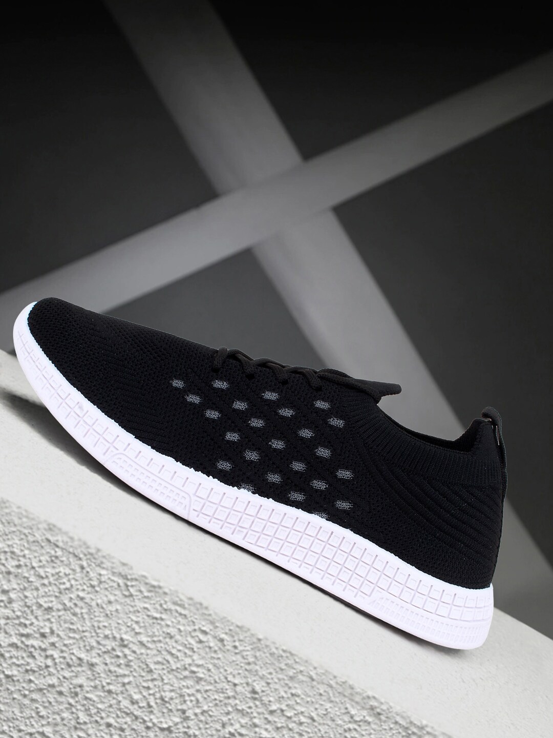 

Champs Men Black Mesh Running Non-Marking Shoes