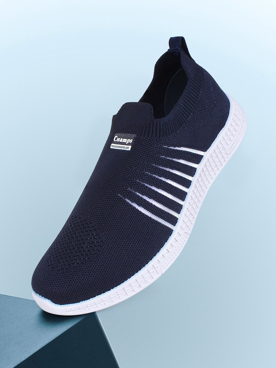 

Champs Men Navy Blue Mesh Running Non-Marking Shoes