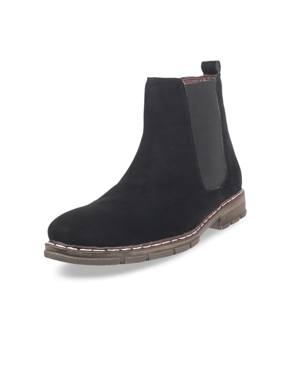 

Vardhra Men Black Solid Chelsea Boots