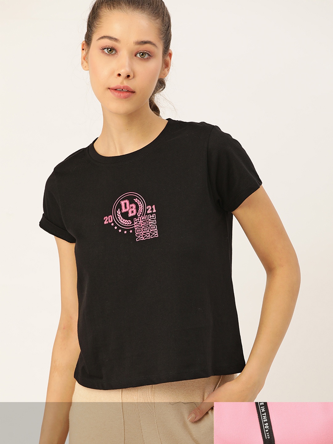 

DressBerry Women Pack of 2 T-shirts, Black
