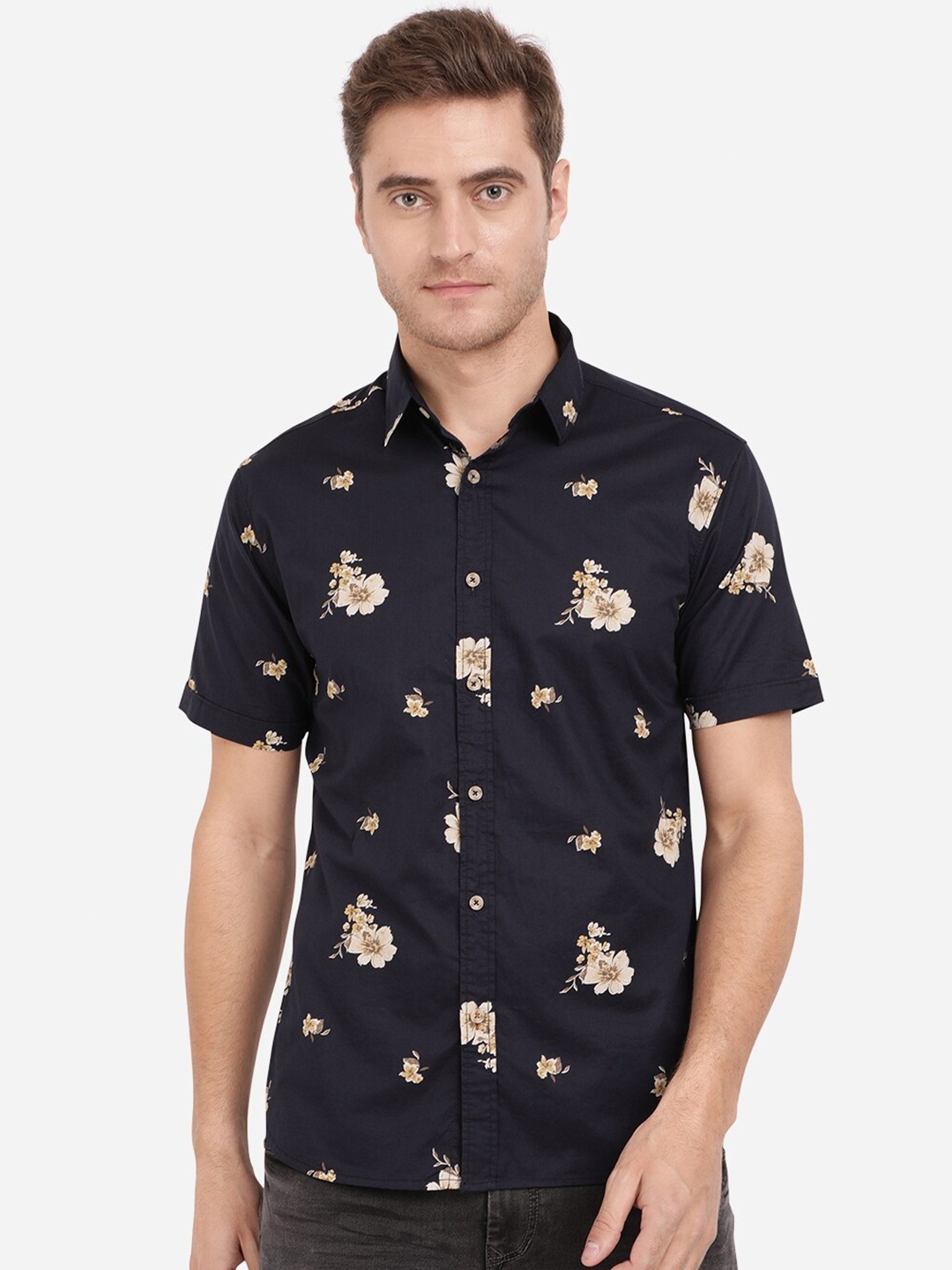 

Greenfibre Men Blue Slim Fit Printed Casual Shirt