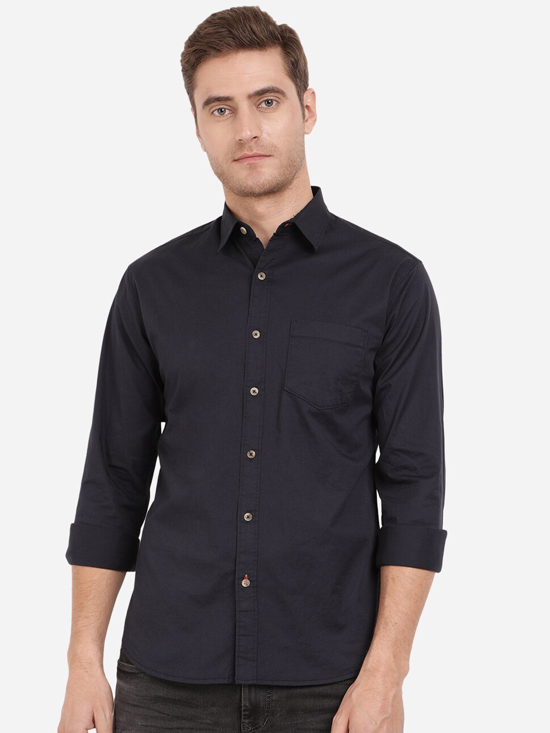 

Greenfibre Men Blue Slim Fit Casual Shirt