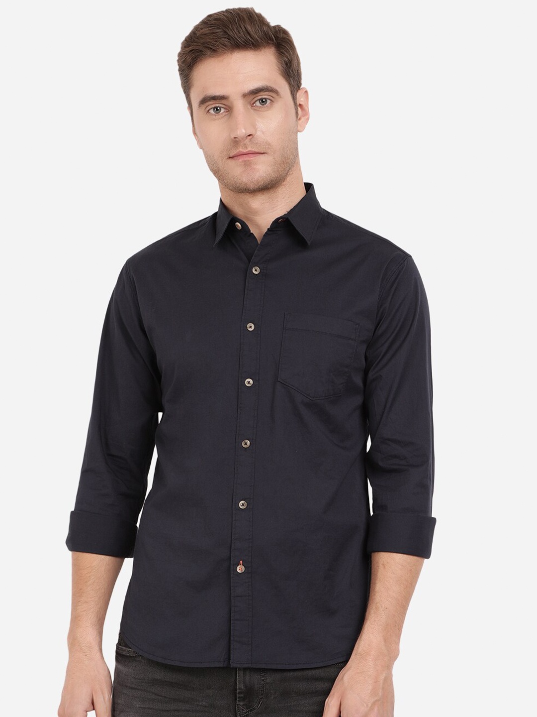 

Greenfibre Men Blue Slim Fit Casual Shirt