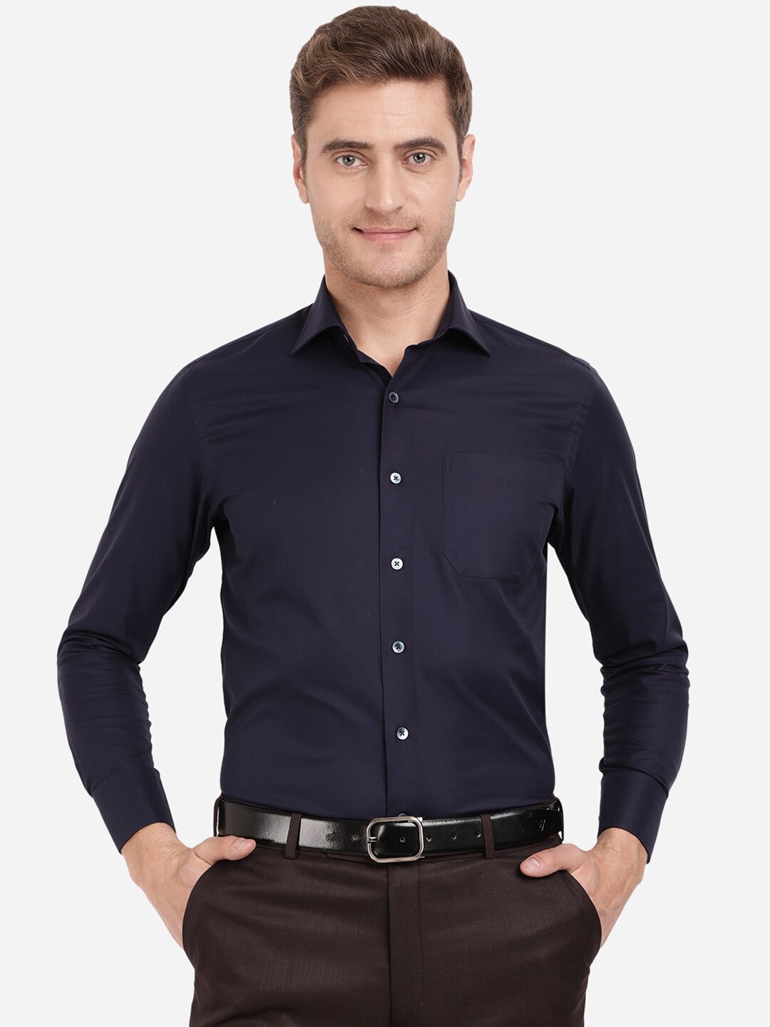 

METAL Men Blue Slim Fit Formal Shirt