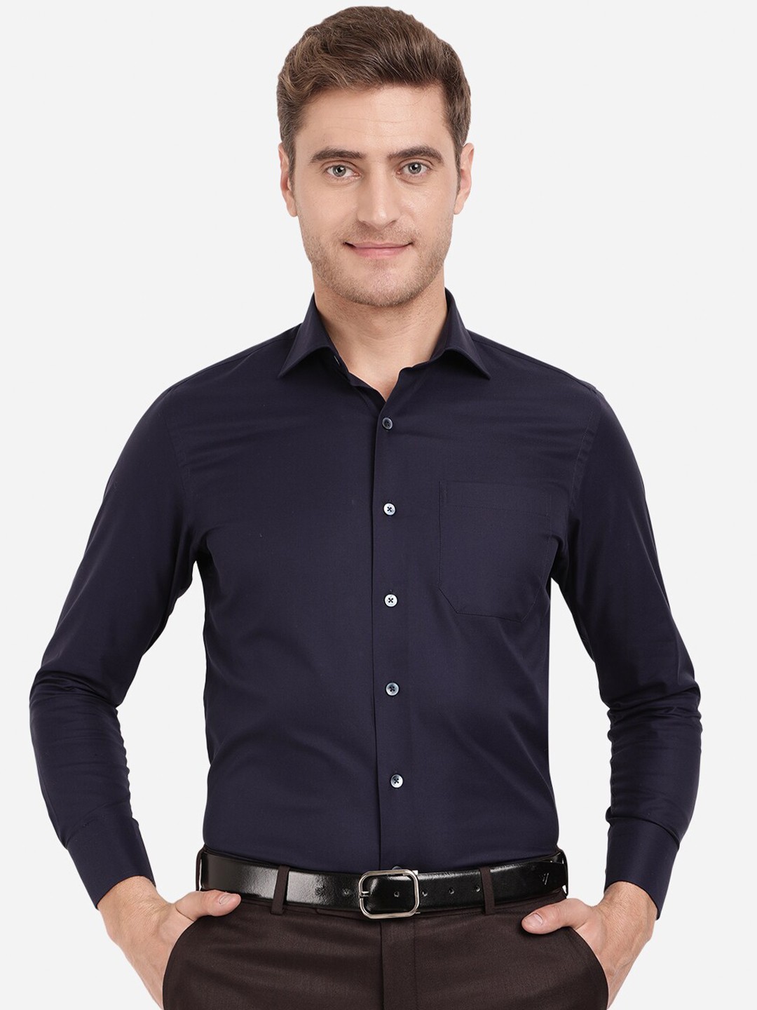 

METAL Men Blue Slim Fit Formal Shirt