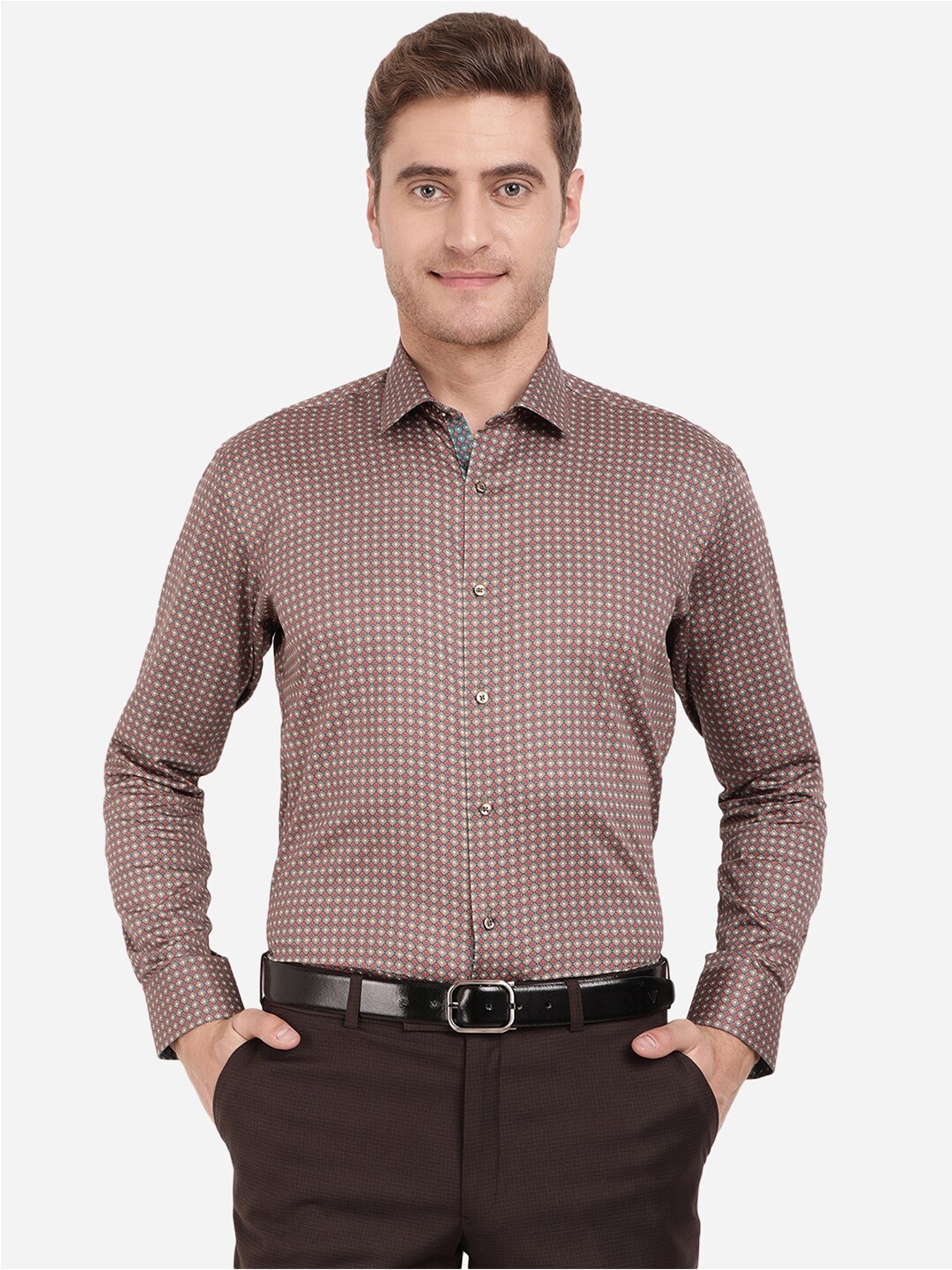 

JB STUDIO Men Grey Slim Fit Printed Formal Shirt
