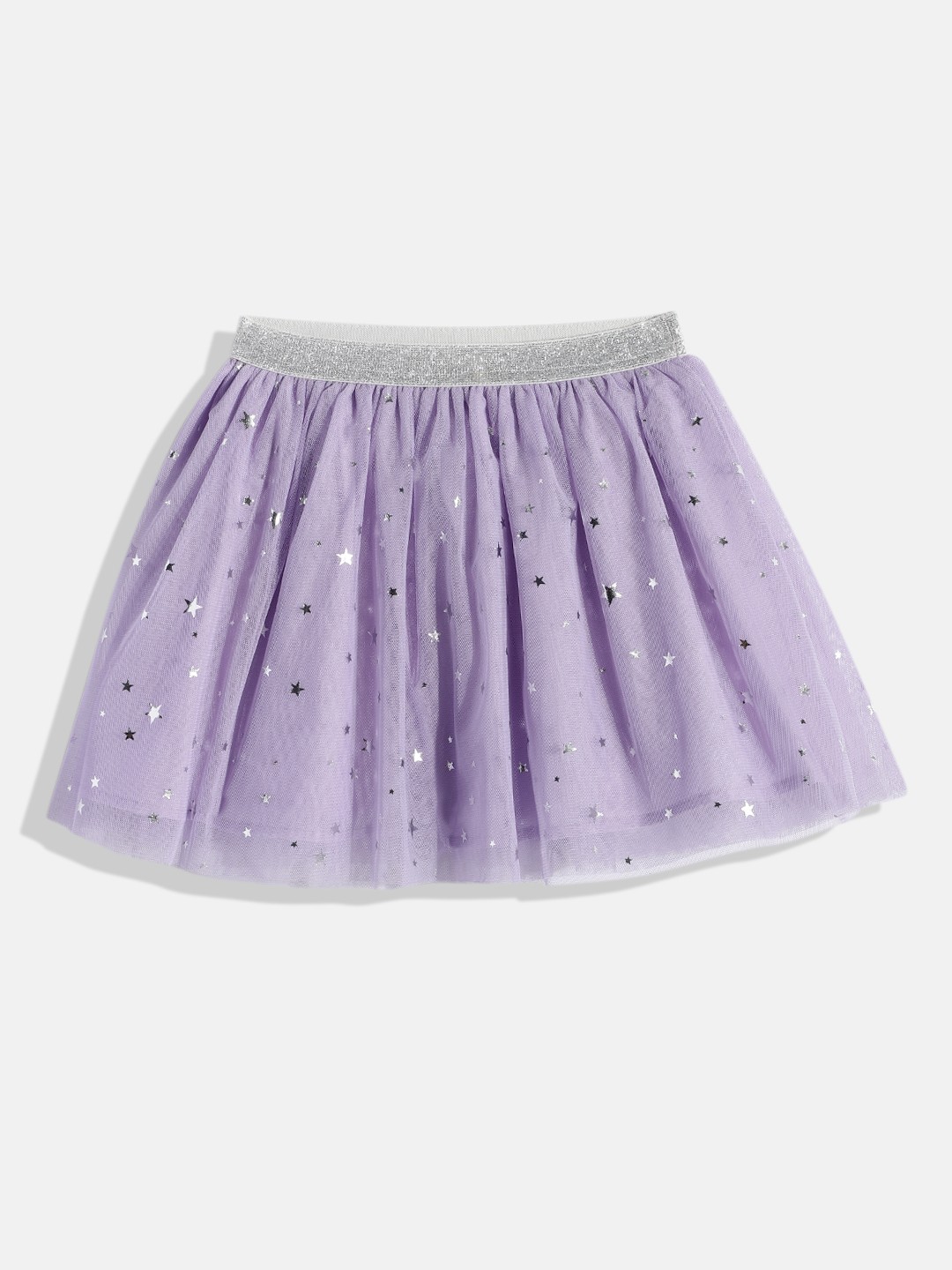 

H By Hamleys Girls Lavender Star Printed Flared Net Skirt