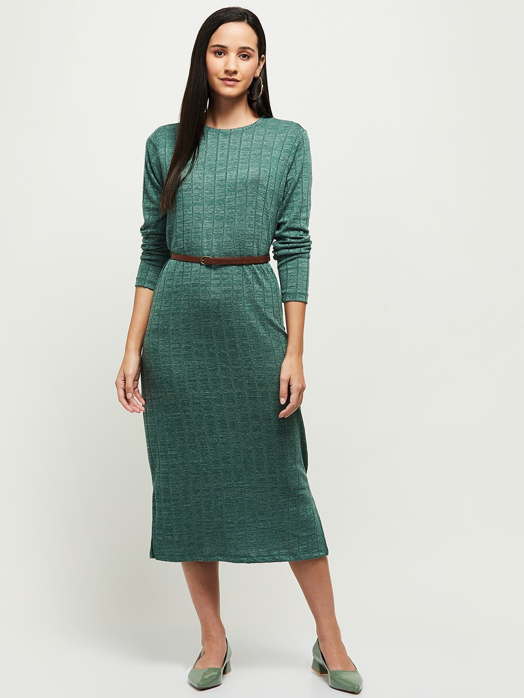 

max Green Sheath Midi Dress