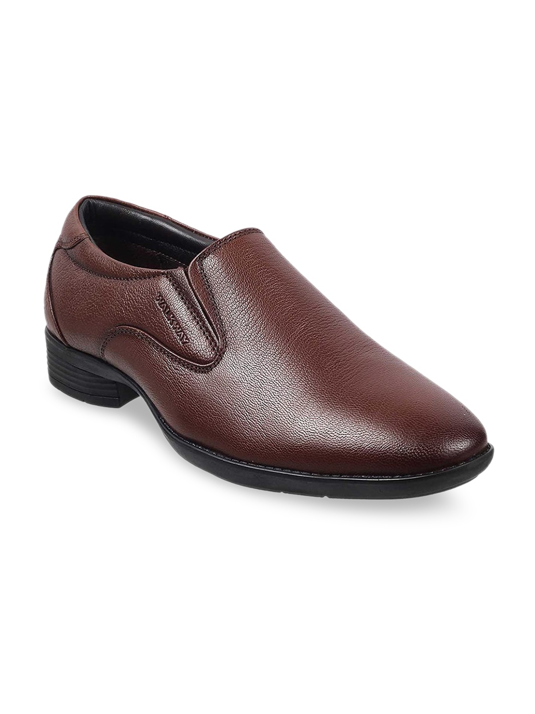 

WALKWAY by Metro Men Brown Solid Slip-on Formal Shoe