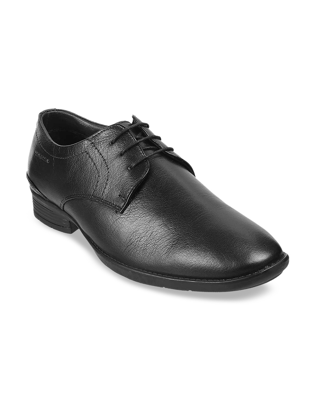 

WALKWAY by Metro Men Black Textured Leather Formal Derbys