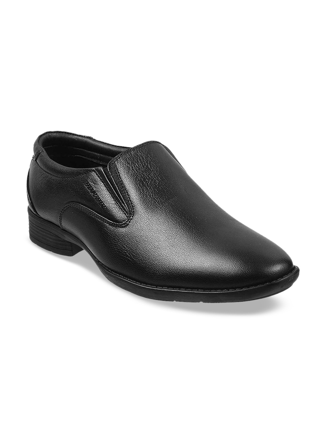 

WALKWAY by Metro Men Black Solid Formal Slip On Shoes