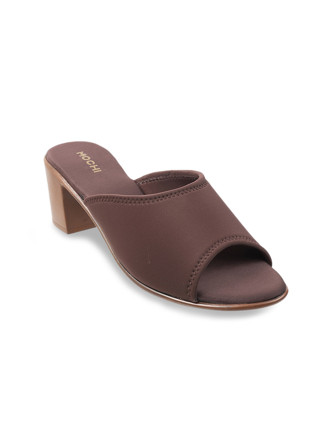 

Mochi Brown Block Peep Toes