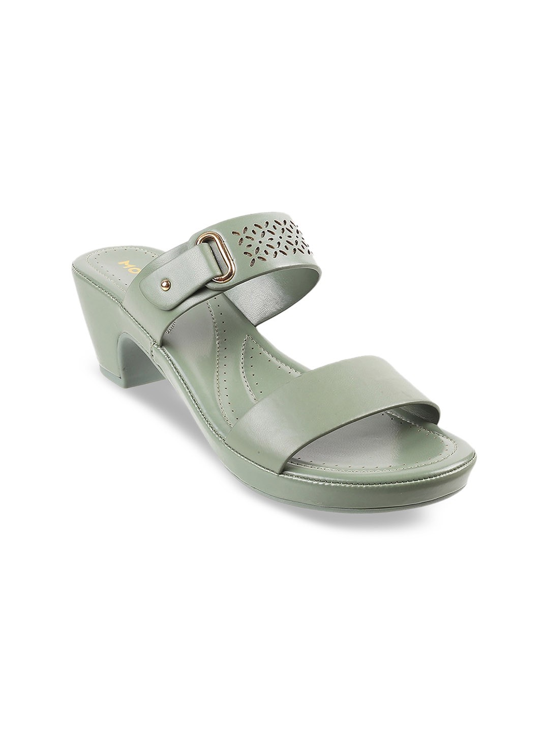 

Mochi Green Platform Sandals with Buckles