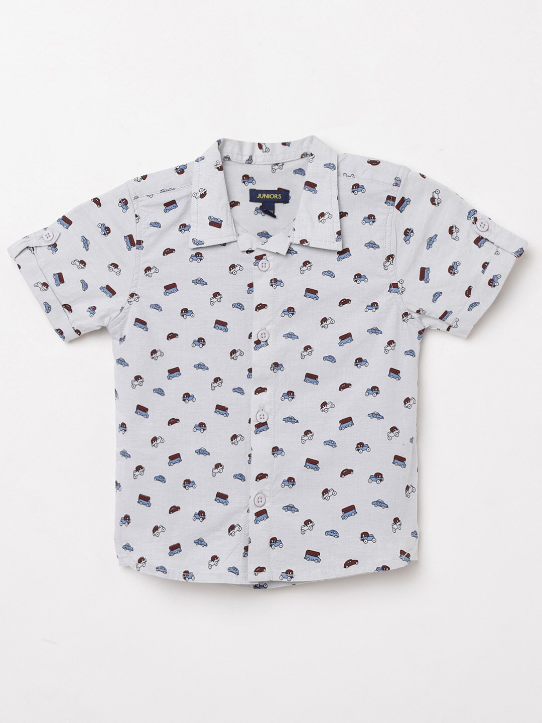 

Juniors Boys White Printed Casual Shirt