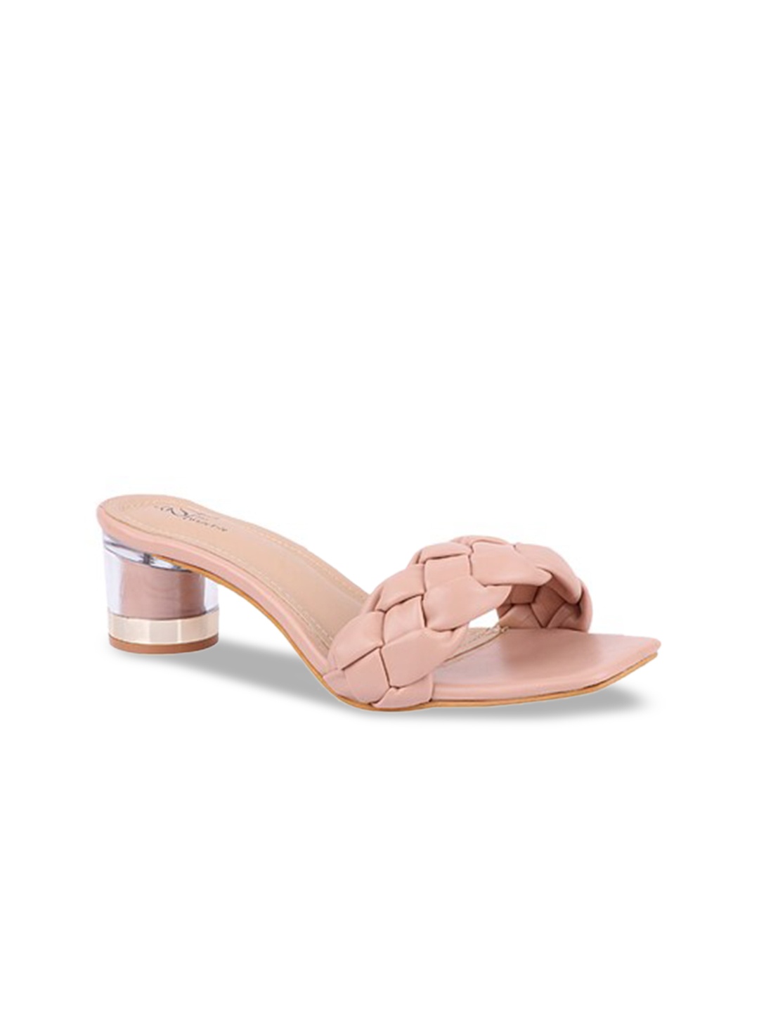 

THE WHITE POLE Pink Embellished Party Block Sandals