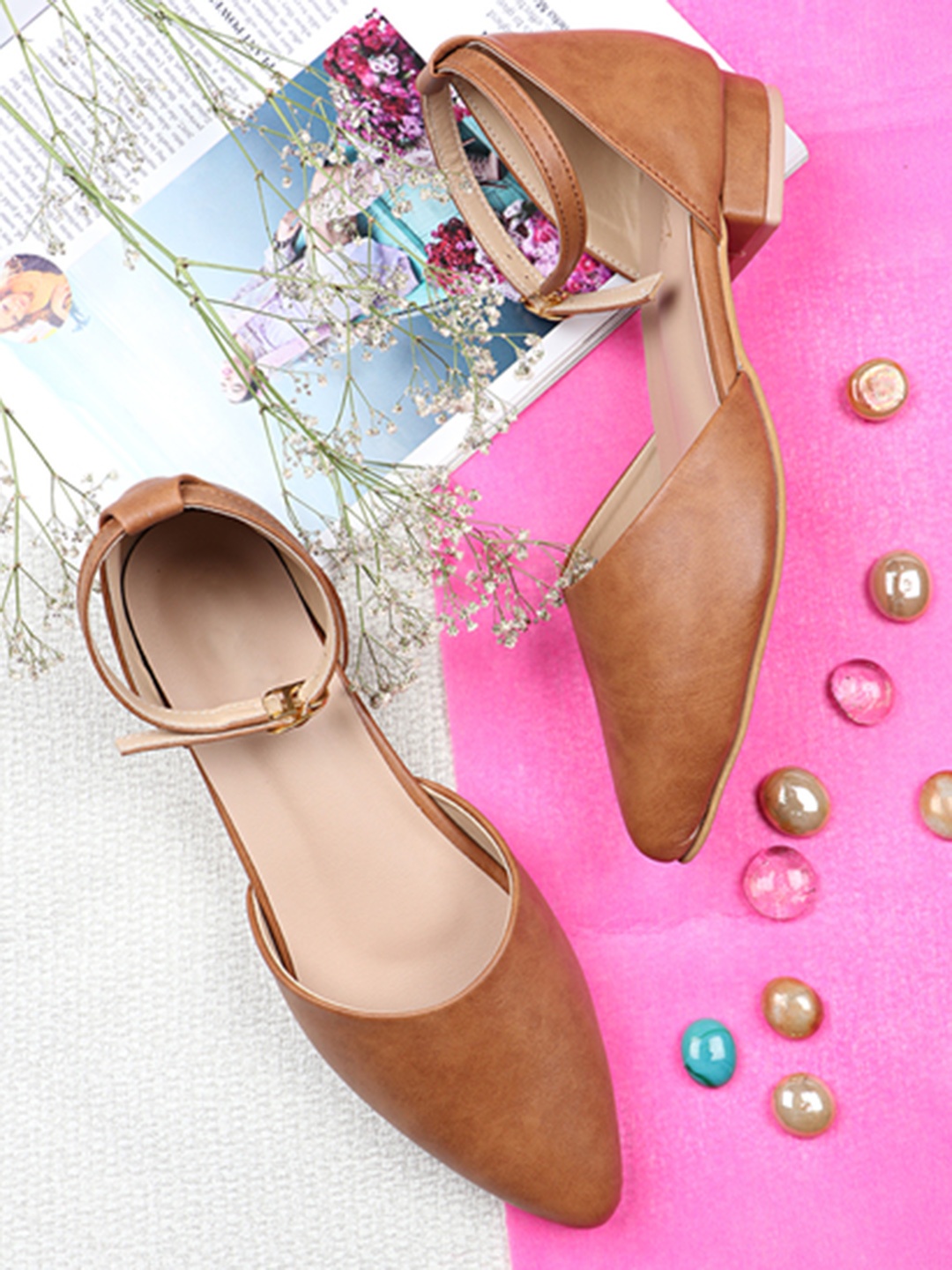

THE WHITE POLE Women Brown Block Heel Sandal