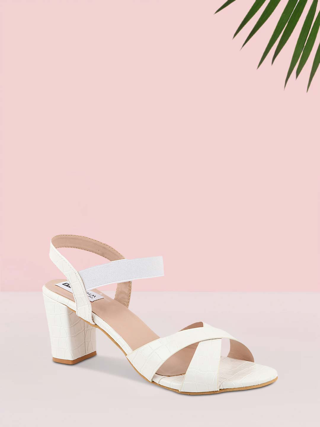 

THE WHITE POLE White Embellished Block Sandals